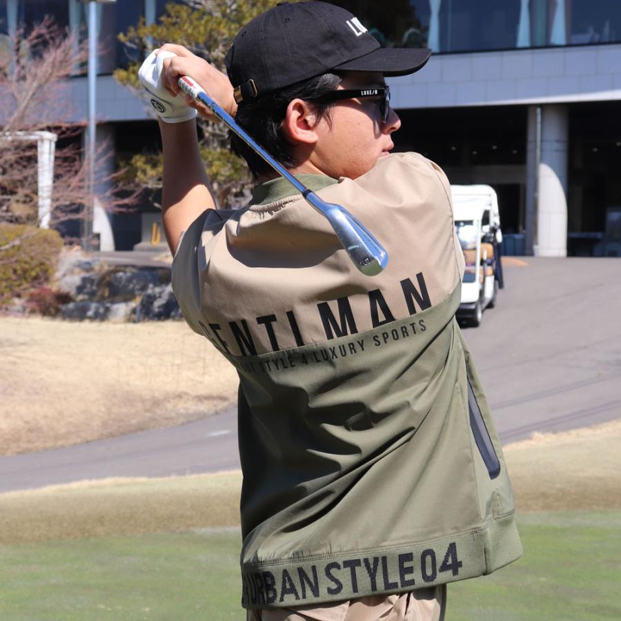 LUXE/R GOLF ラグジュゴルフ Tシャツ メンズ レディース 半袖 ストレッチ ブロード ロゴ バイカラー モックネック ゴルフウェア  ゆったりサイズ 2025夏 | LUXE/R | 06