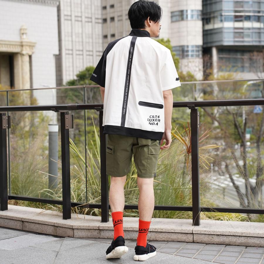 LUXE/R GOLF ラグジュ ゴルフ Tシャツ メンズ レディース  半袖 ストレッチ 撥水加工 ジップアップ スタンドカラー ロゴ プリント ゆったりサイズ 2025夏 | LUXE/R | 01