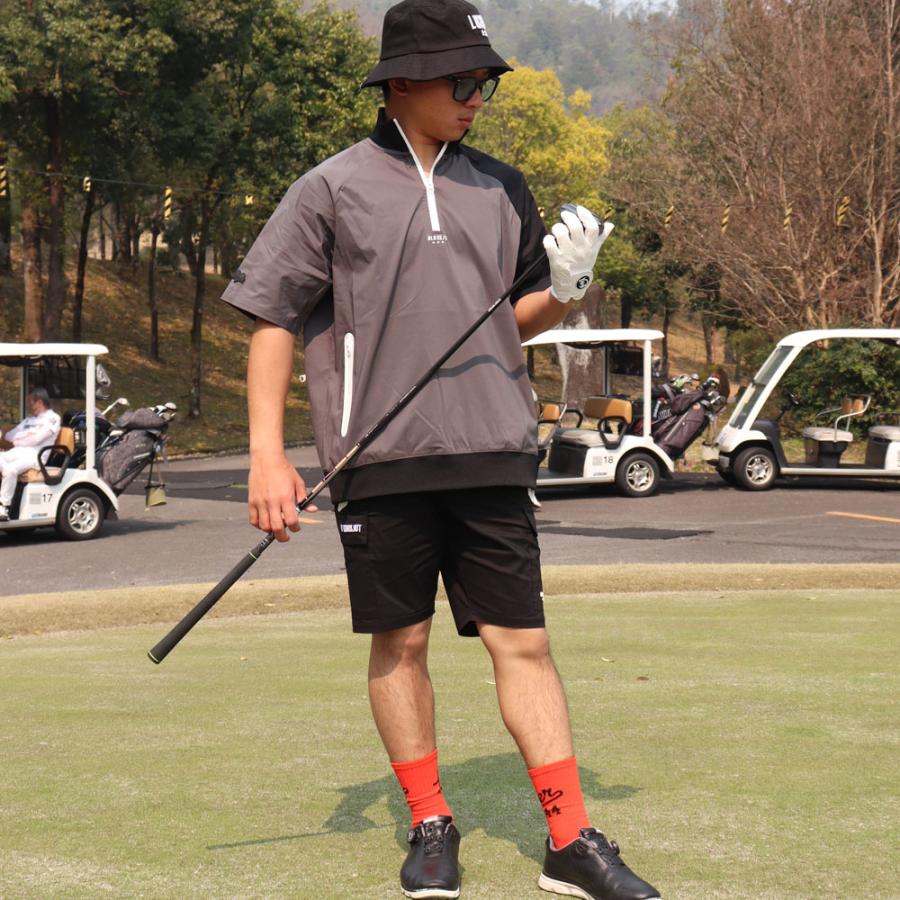 LUXE/R GOLF ラグジュ ゴルフ Tシャツ メンズ レディース  半袖 ストレッチ 撥水加工 ジップアップ スタンドカラー ロゴ プリント ゆったりサイズ 2025夏 | LUXE/R | 03