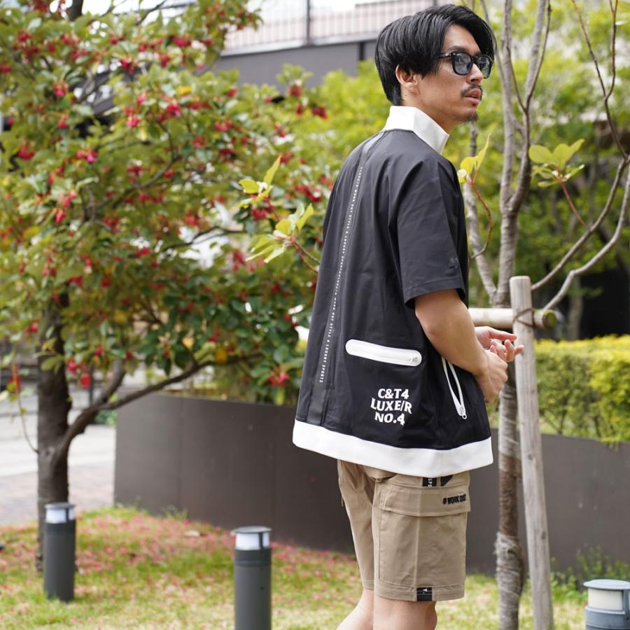 LUXE/R GOLF ラグジュ ゴルフ Tシャツ メンズ レディース  半袖 ストレッチ 撥水加工 ジップアップ スタンドカラー ロゴ プリント ゆったりサイズ 2025夏 | LUXE/R | 04