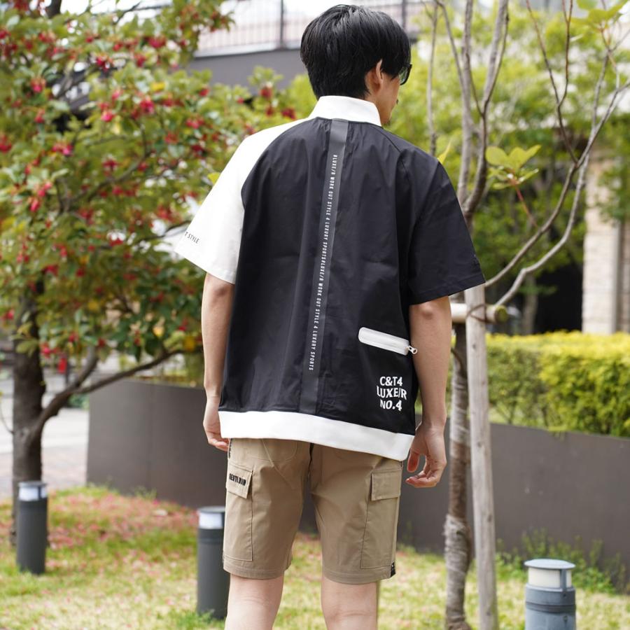 LUXE/R GOLF ラグジュ ゴルフ Tシャツ メンズ レディース  半袖 ストレッチ 撥水加工 ジップアップ スタンドカラー ロゴ プリント ゆったりサイズ 2025夏 | LUXE/R | 08