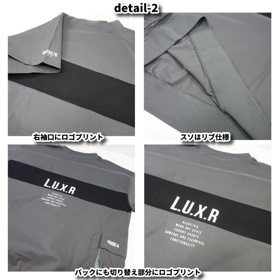 LUXE/R GOLF ラグジュゴルフ ゴルフウェア Tシャツ メンズ レディース 半袖 ストレッチ ブロード 切替え サイドポケット モックネック ゆったりサイズ | LUXE/R | 10