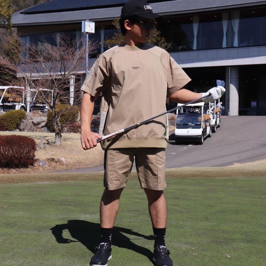 LUXE/R GOLF ラグジュゴルフ ゴルフウェア Tシャツ メンズ レディース 半袖 ストレッチ ブロード ロゴ プリント メッシュ モックネック ゆったりサイズ 2025夏 | LUXE/R | 02