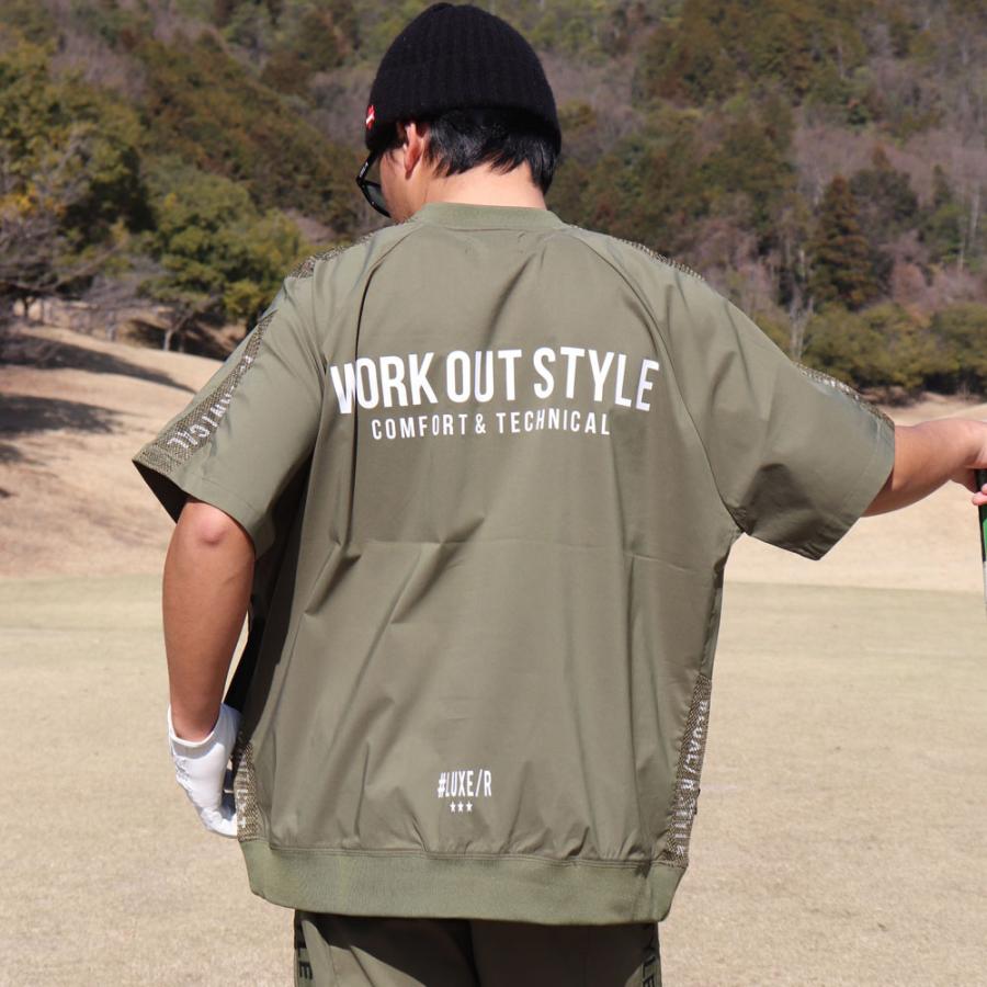 LUXE/R GOLF ラグジュゴルフ ゴルフウェア Tシャツ メンズ レディース 半袖 ストレッチ ブロード ロゴ プリント メッシュ モックネック ゆったりサイズ 2025夏 | LUXE/R | 03