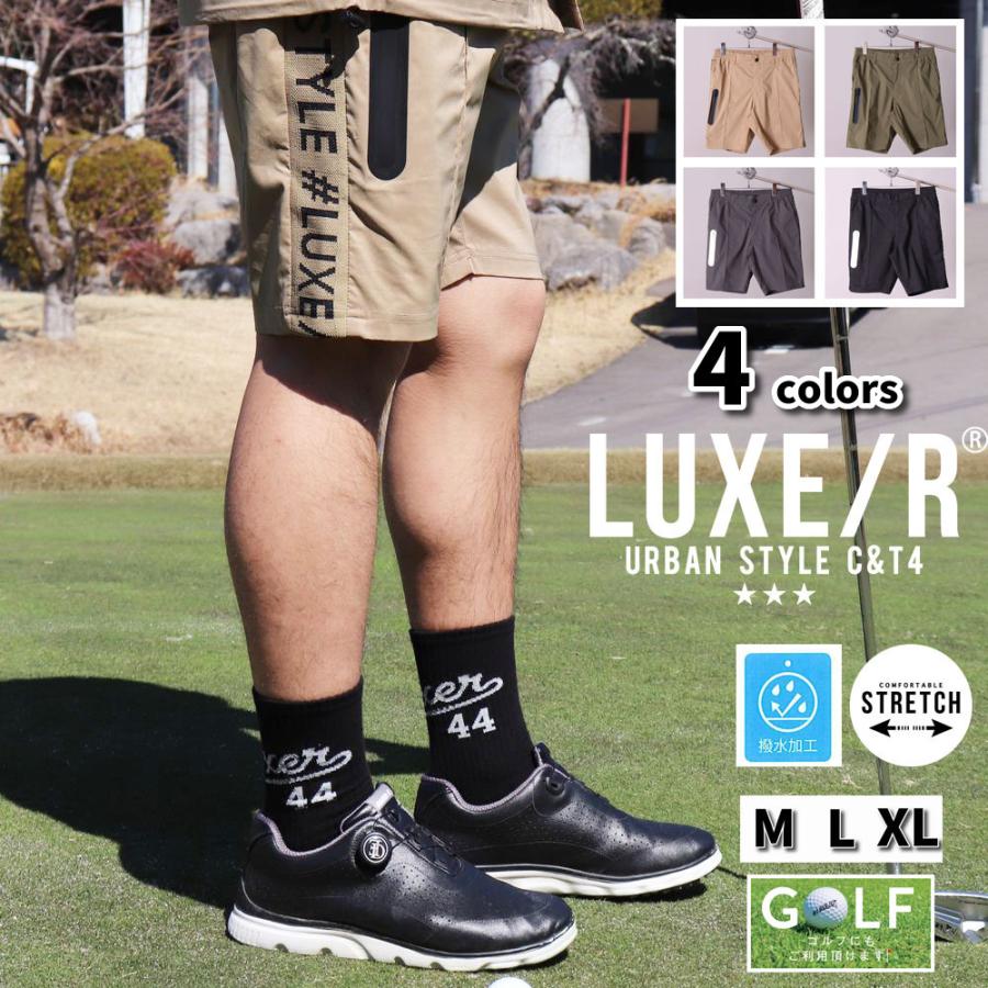 LUXE/R GOLF ラグジュゴルフ ショートパンツ メンズ レディース スポーツ ストレッチ 布帛 ハーフパンツ 撥水加工 ひざ丈 男女兼用 ベルトループ 2025夏 | LUXE/R