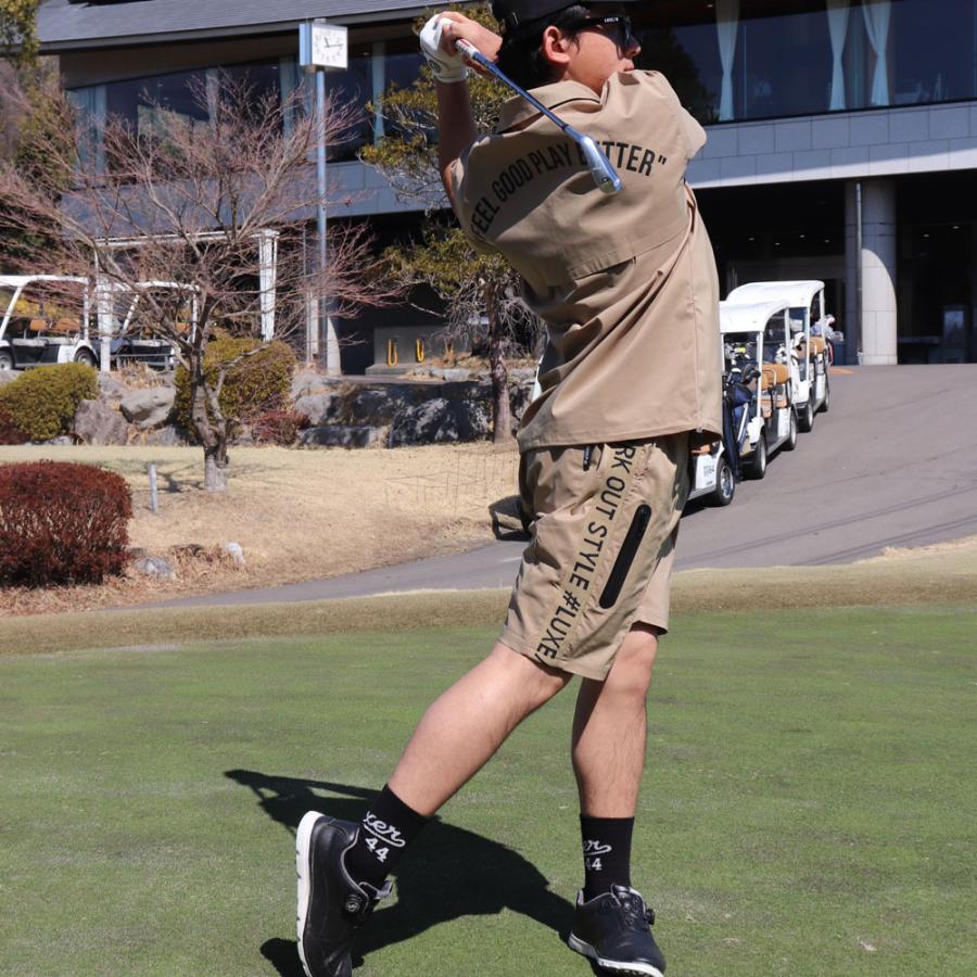 LUXE/R GOLF ラグジュゴルフ ショートパンツ メンズ レディース スポーツ ストレッチ 布帛 ハーフパンツ 撥水加工 ひざ丈 男女兼用 ベルトループ 2025夏 | LUXE/R | 01