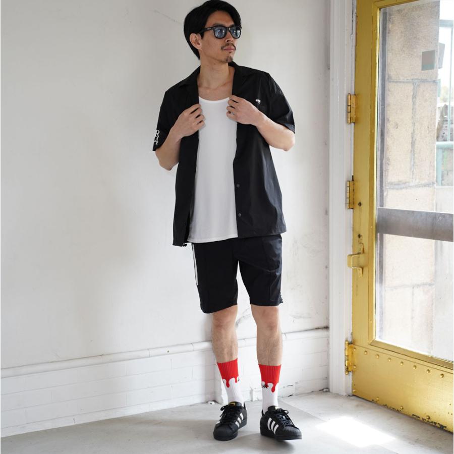 LUXE/R GOLF ラグジュゴルフ オープンシャツ メンズ レディース 半袖 ゴルフウェア ストレッチ ブロード ロゴ プリント 撥水加工 ゆったりサイズ 2025夏 | LUXE/R | 04