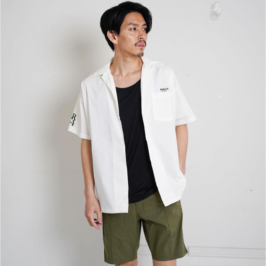 LUXE/R GOLF ラグジュゴルフ オープンシャツ メンズ レディース 半袖 ゴルフウェア ストレッチ ブロード ロゴ プリント 撥水加工 ゆったりサイズ 2025夏 | LUXE/R | 05