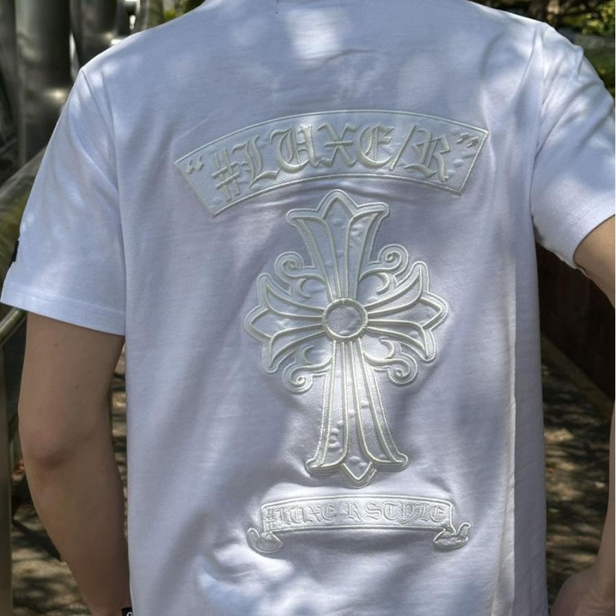 LUXE/R ラグジュ スポーツ Tシャツ 半袖 メンズ レディース 男女兼用 クロス ロゴ 立体刺繍 十字架 クルーネック M L XL 2025夏 | LUXE/R | 03