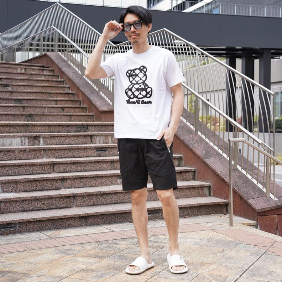 LUXE/R ラグジュ スポーツ Tシャツ 半袖 メンズ レディース 男女兼用 ラグジュベア クマさん コード刺繍 モノグラム クルーネック M L XL 蛍光色スプレー 2025夏 | LUXE/R | 01