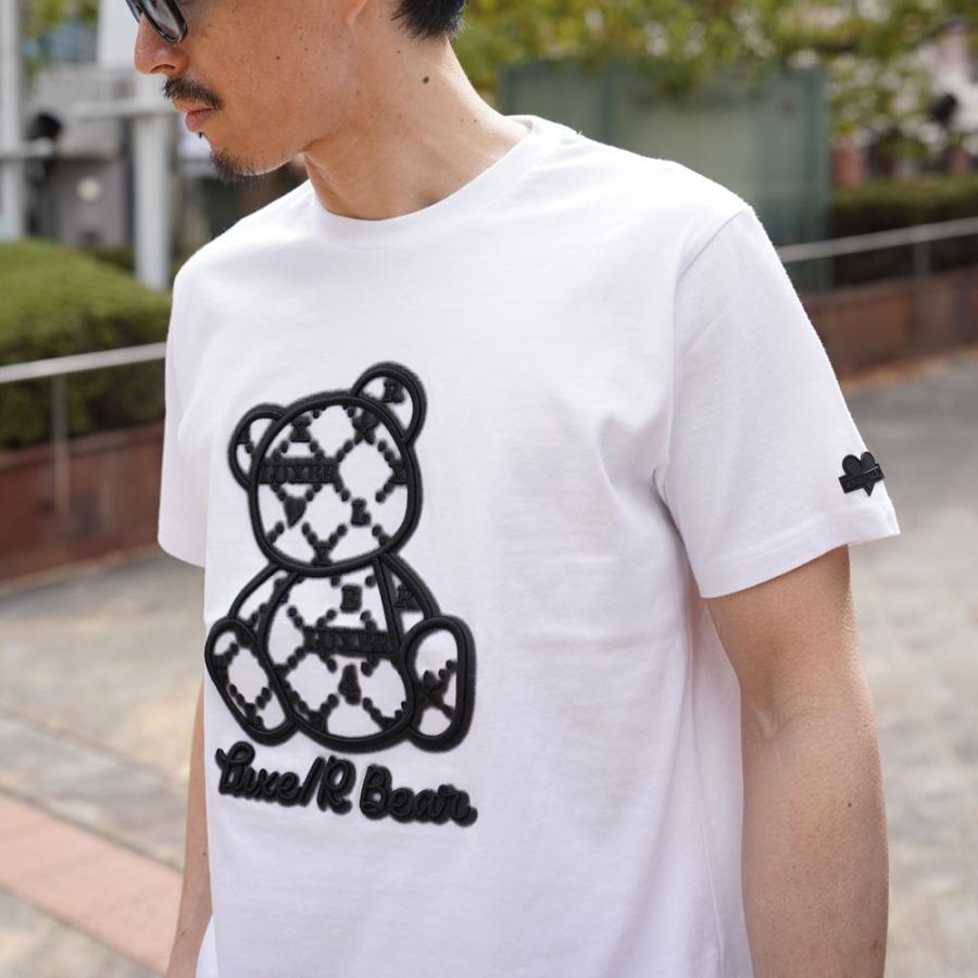 LUXE/R ラグジュ スポーツ Tシャツ 半袖 メンズ レディース 男女兼用 ラグジュベア クマさん コード刺繍 モノグラム クルーネック M L XL 蛍光色スプレー 2025夏 | LUXE/R | 05