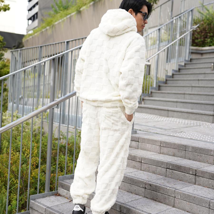 LUXE/R ラグジュ プルパーカー メンズ レディース 男女兼用 ブロックチェック フェイクファー M L XL セットアップ可能 2025秋冬 | LUXE/R | 02