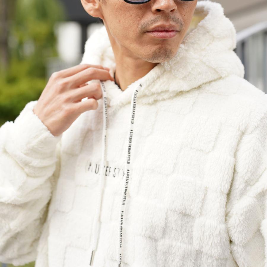 LUXE/R ラグジュ プルパーカー メンズ レディース 男女兼用 ブロックチェック フェイクファー M L XL セットアップ可能 2025秋冬 | LUXE/R | 05