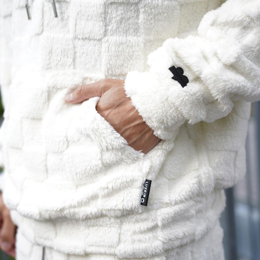 LUXE/R ラグジュ プルパーカー メンズ レディース 男女兼用 ブロックチェック フェイクファー M L XL セットアップ可能 2025秋冬 | LUXE/R | 06