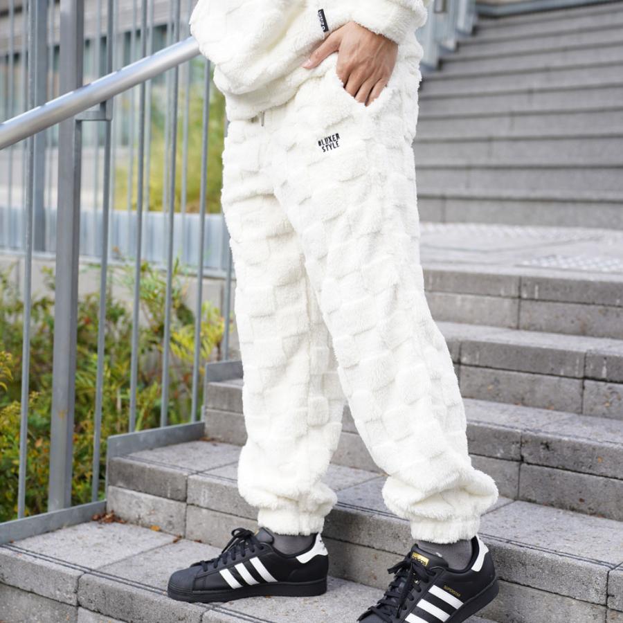 LUXE/R ラグジュ メンズ レディース ユニセックス フェイクファー ブロックチェック ウェストゴム セットアップ可能 ゆったりシルエット 2025 秋冬 | LUXE/R | 02