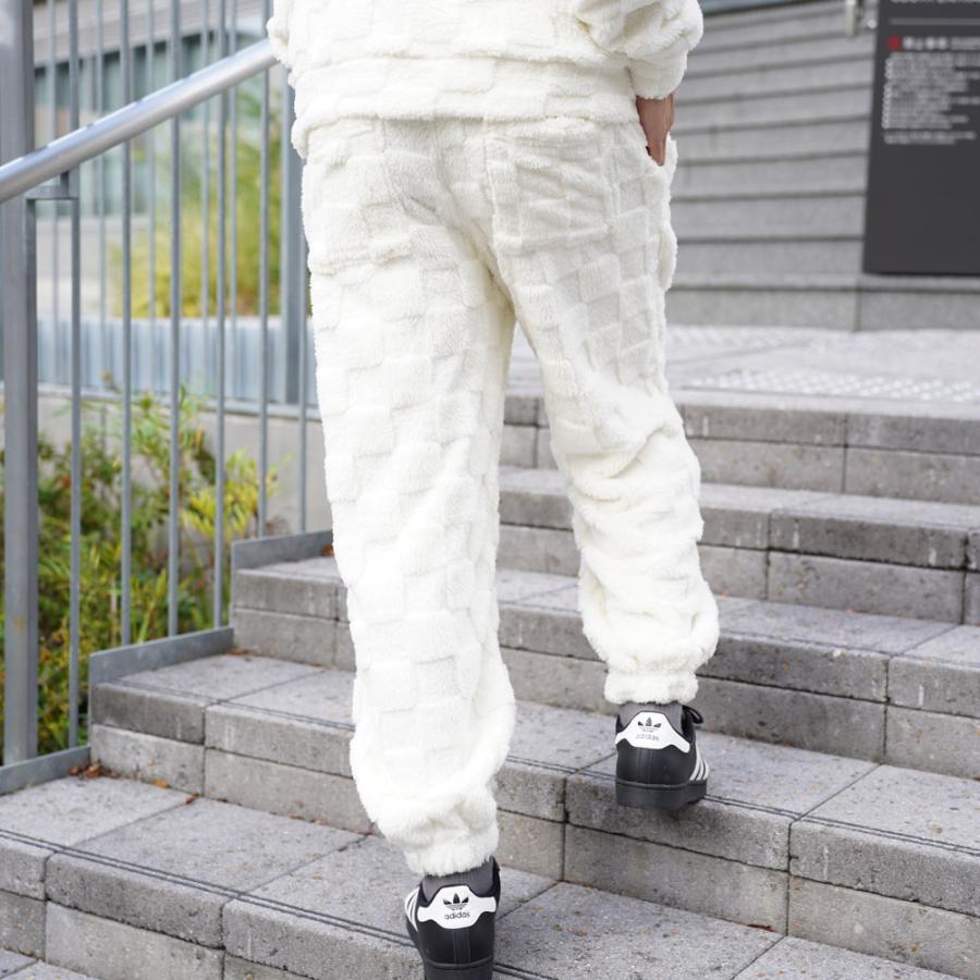 LUXE/R ラグジュ メンズ レディース ユニセックス フェイクファー ブロックチェック ウェストゴム セットアップ可能 ゆったりシルエット 2025 秋冬 | LUXE/R | 03