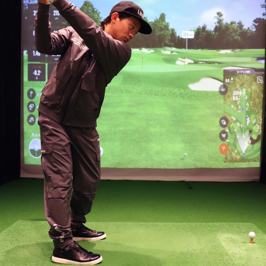 ラグジュゴルフ LUXE/R ジップアップ スタンドカラー ブルゾン ストレッチ メンズ レディース スポーツ 男女兼用 撥水加工 ゆったりサイズ | LUXE/R | 01