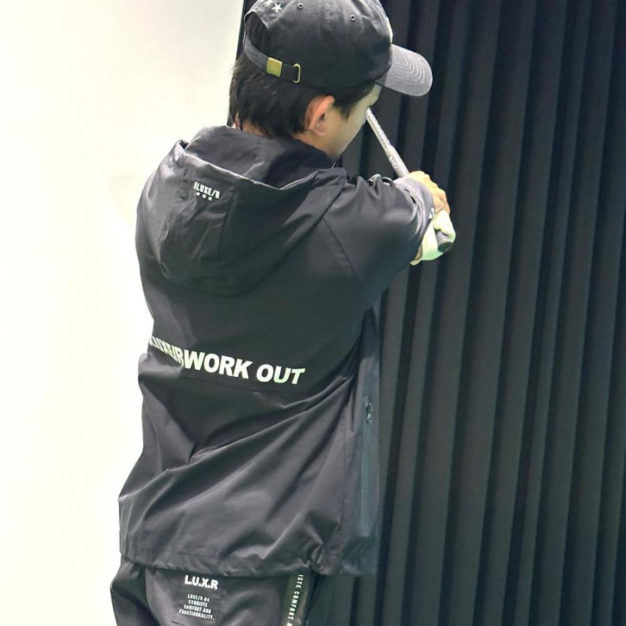 ラグジュゴルフ メンズ レディース LUXE/R GOLF ゴルフウェア ジップアップパーカ 切替え 撥水加工 ナイロン ストレッチ ブロード ゆったりサイズ  M L XL | LUXE/R | 02