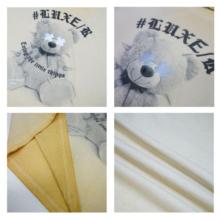 LUXE/R ラグジュ スポーツ Tシャツ 半袖 メンズ レディース 男女兼用 ベア クマさん 転写プリント ピグメント加工 クルーネック M L XL 2025夏 | LUXE/R | 01
