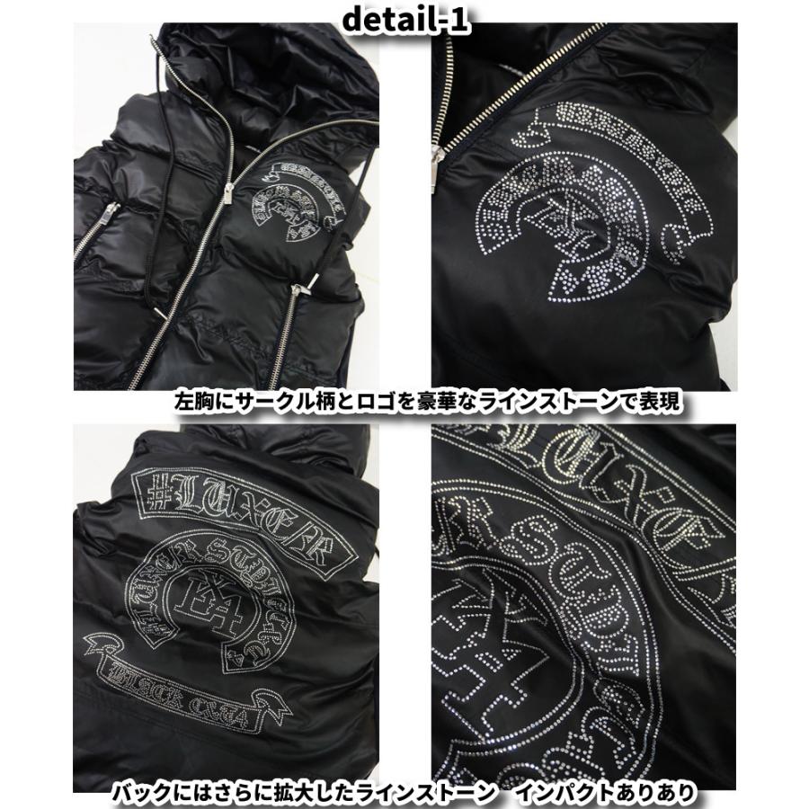 中綿 ベスト パーカー  LUXE/R ラグジュ メンズ レディース 男女兼用 ユニセックス ラインストーン サークル柄   M L XL | LUXE/R | 04