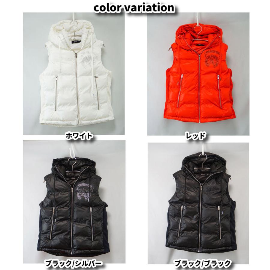 中綿 ベスト パーカー  LUXE/R ラグジュ メンズ レディース 男女兼用 ユニセックス ラインストーン サークル柄   M L XL | LUXE/R | 06