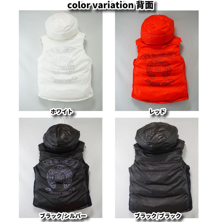 中綿 ベスト パーカー  LUXE/R ラグジュ メンズ レディース 男女兼用 ユニセックス ラインストーン サークル柄   M L XL | LUXE/R | 07