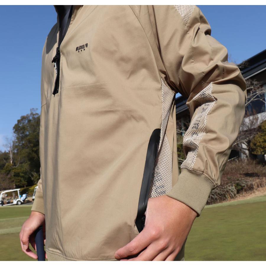 ラグジュゴルフ LUXE/R GOLF ゴルフウェア メンズ レディース 布帛長袖 Tシャツ ジップアップ スタンドカラー  撥水加工 ストレッチ ゆったりサイズ | LUXE/R | 06