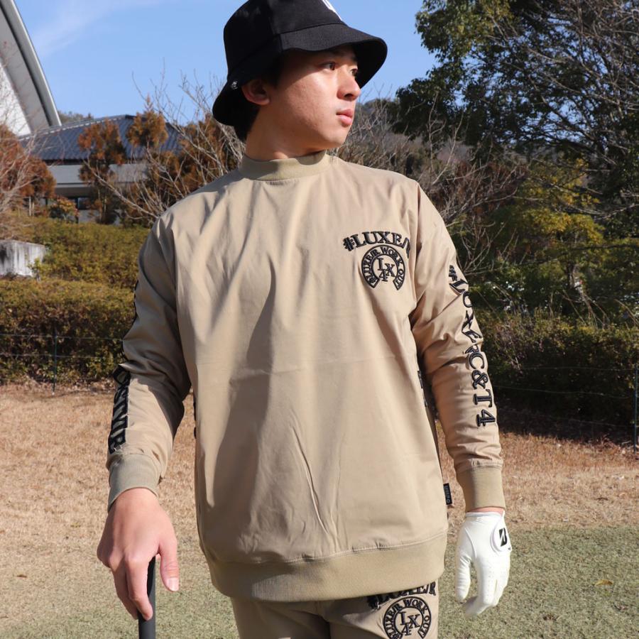 ラグジュゴルフ LUXE/R GOLF ゴルフウェア メンズ レディース 長袖Tシャツ クルーネック コード刺繍 撥水加工 ストレッチ ユニセックス ゆったりサイズ | LUXE/R | 03