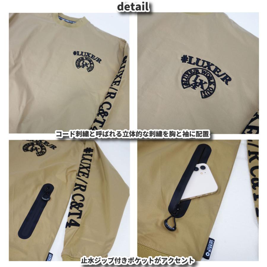 ラグジュゴルフ LUXE/R GOLF ゴルフウェア メンズ レディース 長袖Tシャツ クルーネック コード刺繍 撥水加工 ストレッチ ユニセックス ゆったりサイズ | LUXE/R | 08