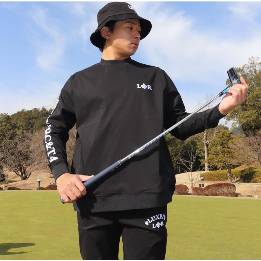 ラグジュゴルフ LUXE/R GOLF ゴルフウェア メンズ レディース 布帛長袖Tシャツ クルーネック コード刺繍 撥水加工 ストレッチ ユニセックス ゆったりサイズ | LUXE/R | 02
