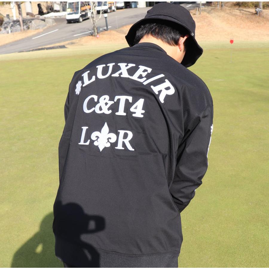 ラグジュゴルフ LUXE/R GOLF ゴルフウェア メンズ レディース 布帛長袖Tシャツ クルーネック コード刺繍 撥水加工 ストレッチ ユニセックス ゆったりサイズ | LUXE/R | 04