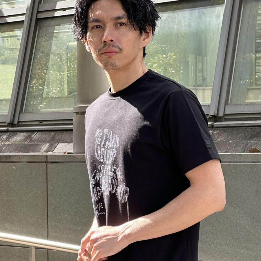 LUXE/R ラグジュ Tシャツ 半袖 メンズ レディース 男女兼用 ラインストーン ベア クマ ストレッチ ベア天竺 クルーネック M L XL 2026夏 | LUXE/R | 02