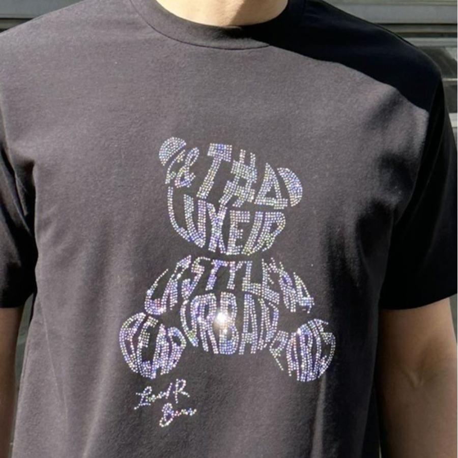 LUXE/R ラグジュ Tシャツ 半袖 メンズ レディース 男女兼用 ラインストーン ベア クマ ストレッチ ベア天竺 クルーネック M L XL 2026夏 | LUXE/R | 03