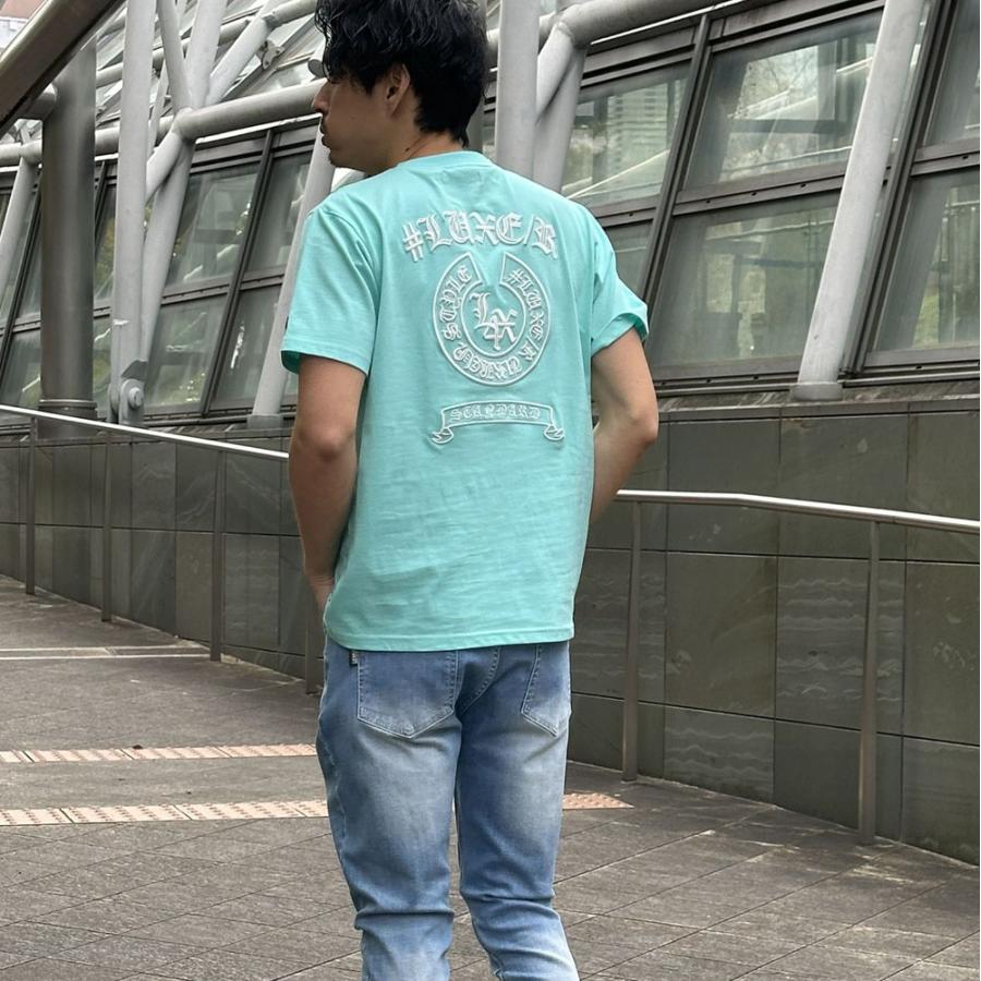 LUXE/R ラグジュ Tシャツ 半袖 メンズ レディース 男女兼用 馬蹄形 コード刺繍 ロゴ クルーネック M L XL 2026夏 | LUXE/R | 01