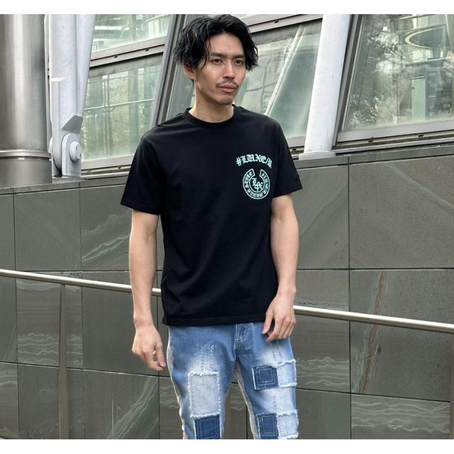 LUXE/R ラグジュ Tシャツ 半袖 メンズ レディース 男女兼用 馬蹄形 コード刺繍 ロゴ クルーネック M L XL 2026夏 | LUXE/R | 02