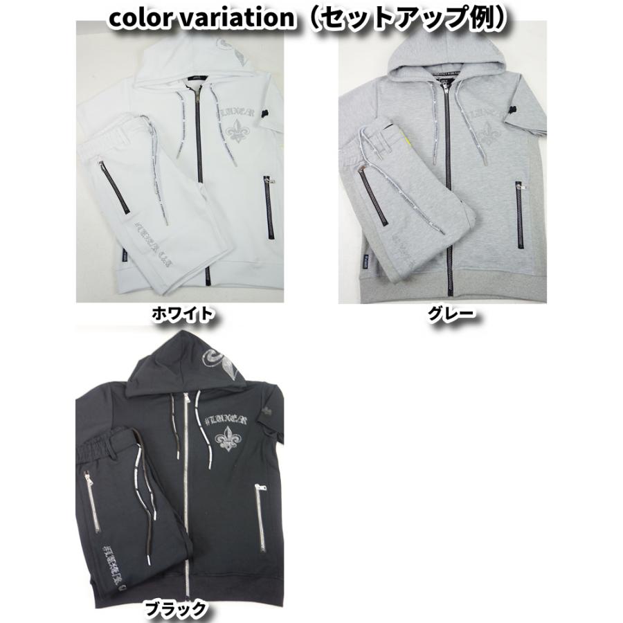 LUXE/R ラグジュ 半袖 ジップアップ パーカー メンズ レディース ストレッチ ジャージ ラインストーン M L XL セットアップ可能 ラグジュアリー スポーツ 2026夏 | LUXE/R | 08