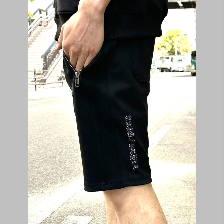 LUXE/R ラグジュ ショートパンツ ハーフパンツ メンズ レディース ユニセックス ジャージ ラインストーン セットアップ可能 ラグジュアリー スポーツ 2026 夏 | LUXE/R | 01