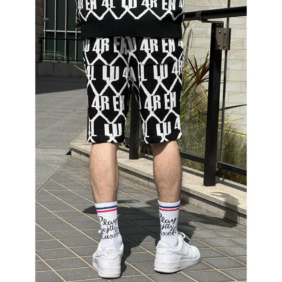 ラグジュゴルフ LUXE/R  GOLF ショートパンツ ハーフパンツ メンズ レディース  ユニセックス モノグラム ジャガードニット セットアップ可能 M L XL | LUXE/R | 02