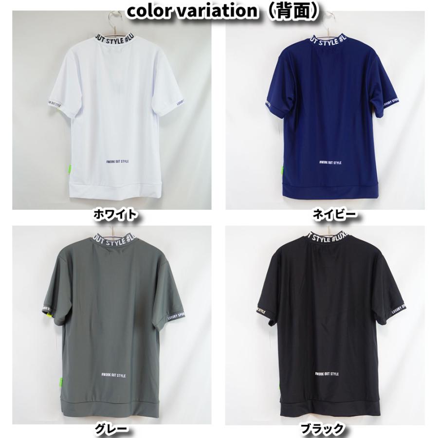LUXE/R GOLF ラグジュゴルフ Tシャツ メンズ レディース 半袖 ストレッチ スムース 吸水速乾 モックネック エリロゴ ゴルフウェア 2026夏 | LUXE/R | 09