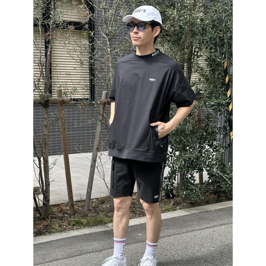 LUXE/R GOLF ラグジュゴルフ ゴルフウェア Tシャツ メンズ レディース 半袖 ストレッチ ブロード 止水ジップポケット モックネック ゆったりサイズ | LUXE/R | 01