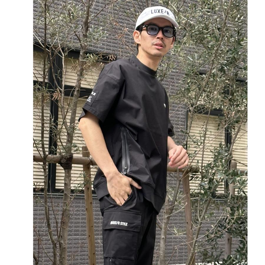 LUXE/R GOLF ラグジュゴルフ ゴルフウェア Tシャツ メンズ レディース 半袖 ストレッチ ブロード 止水ジップポケット モックネック ゆったりサイズ | LUXE/R | 02