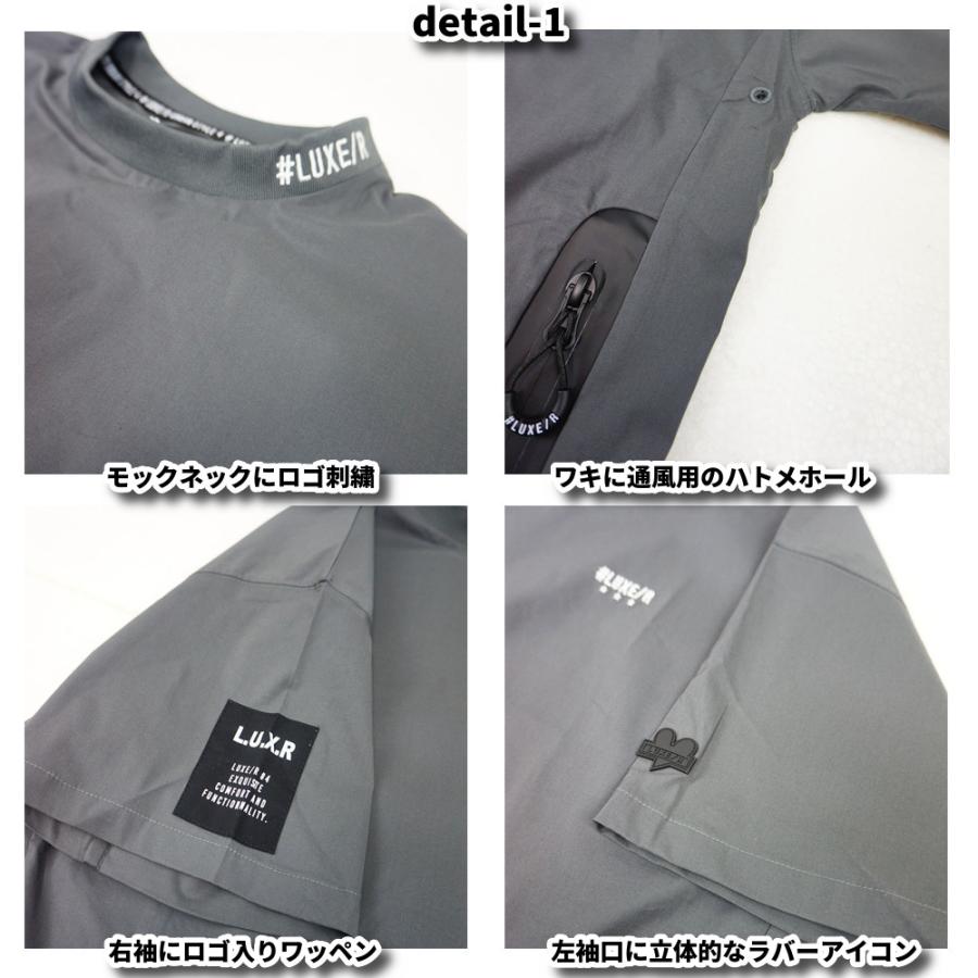LUXE/R GOLF ラグジュゴルフ ゴルフウェア Tシャツ メンズ レディース 半袖 ストレッチ ブロード 止水ジップポケット モックネック ゆったりサイズ | LUXE/R | 04