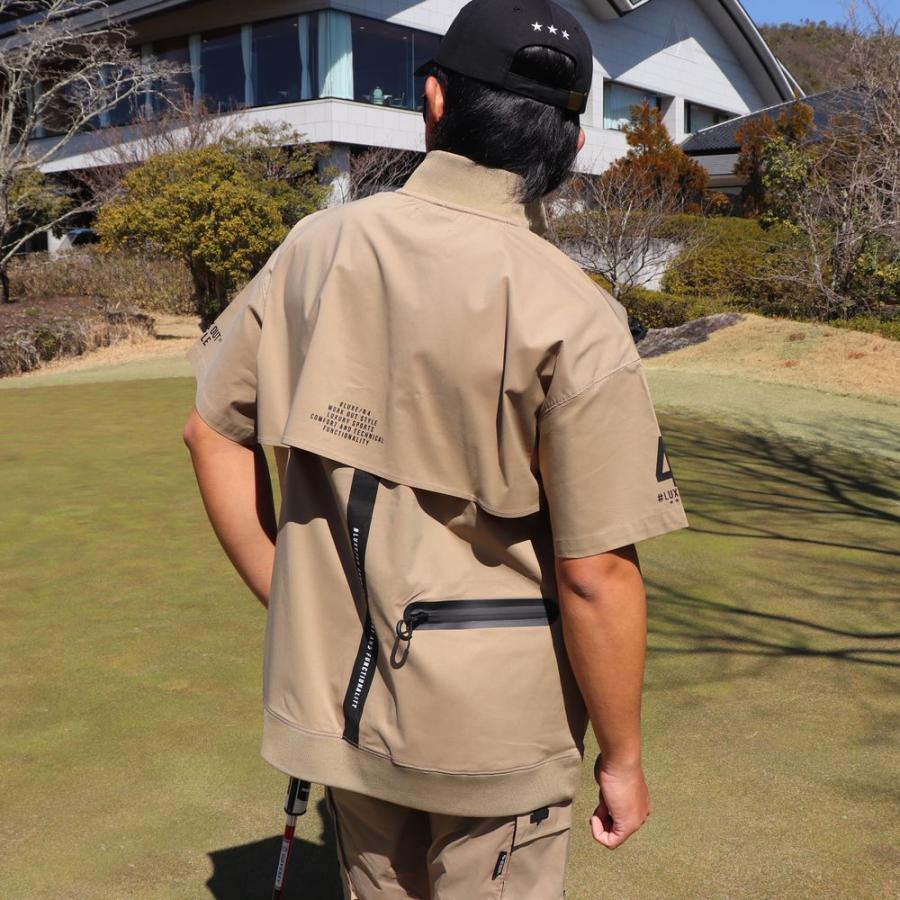 LUXE/R GOLF ラグジュゴルフ ゴルフウェア ハーフジップアップ スタンドカラー メンズ レディース 半袖 ストレッチ ブロード 止水ジップ ゆったりサイズ | LUXE/R | 03
