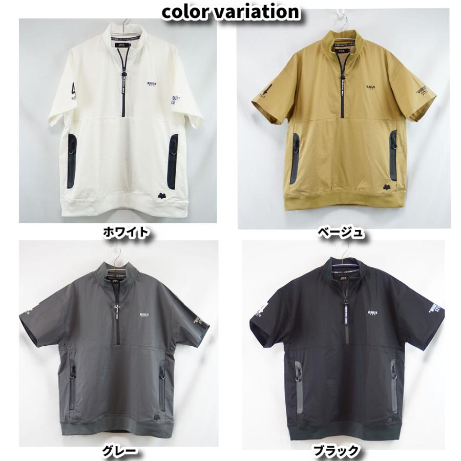 LUXE/R GOLF ラグジュゴルフ ゴルフウェア ハーフジップアップ スタンドカラー メンズ レディース 半袖 ストレッチ ブロード 止水ジップ ゆったりサイズ | LUXE/R | 07