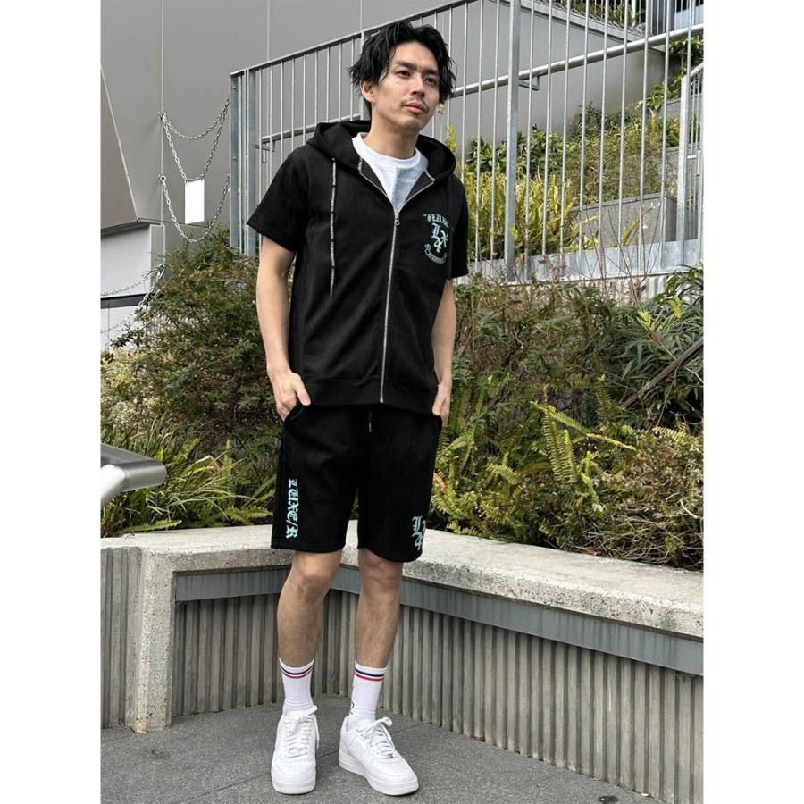 LUXE/R ラグジュ 半袖 ジップアップ パーカー メンズ レディース 男女兼用 ポリスウェード サマースウェード M L XL セットアップ可能 ラグジュアリー 2026夏 | LUXE/R | 02