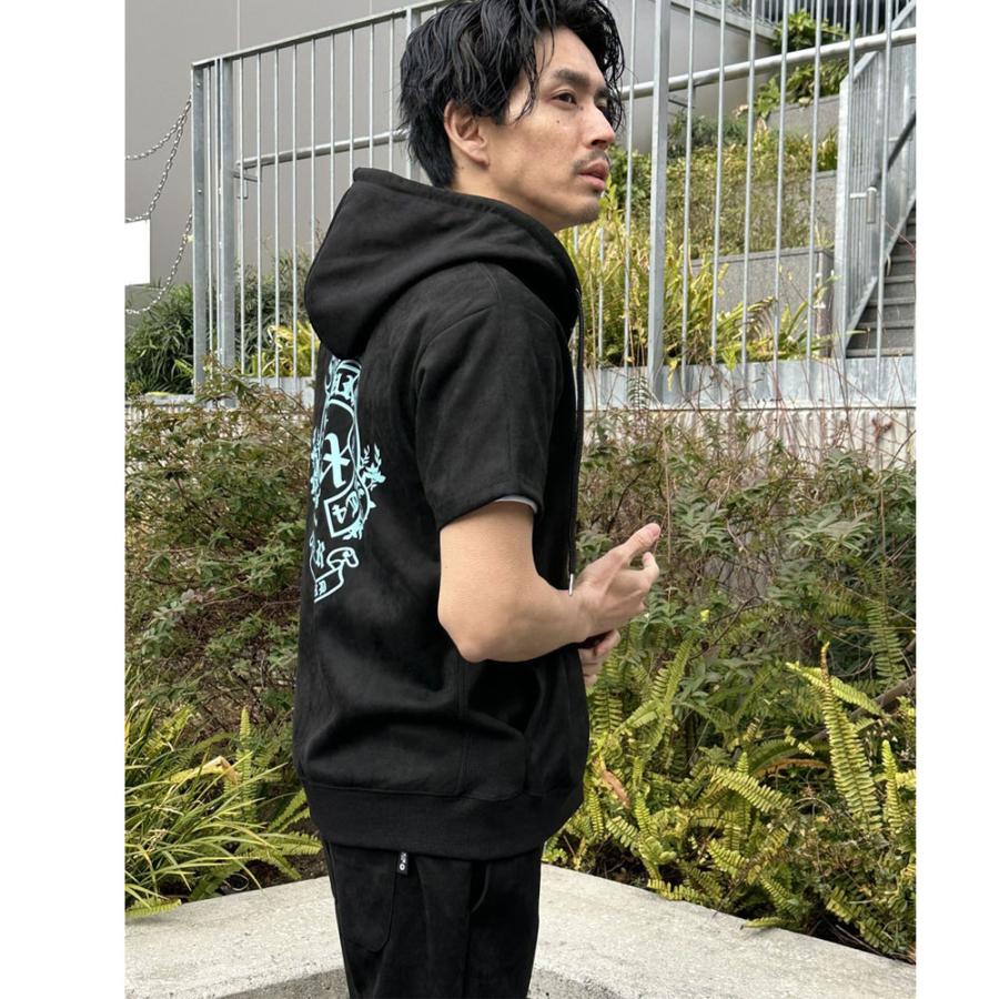 LUXE/R ラグジュ 半袖 ジップアップ パーカー メンズ レディース 男女兼用 ポリスウェード サマースウェード M L XL セットアップ可能 ラグジュアリー 2026夏 | LUXE/R | 05