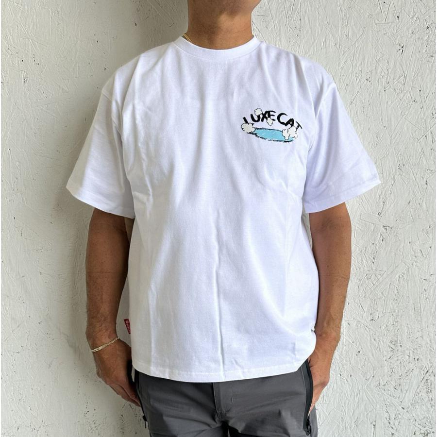 LUXE/R ラグジュ Tシャツ 半袖 メンズ レディース 男女兼用  ネコ プリント クルーネック M L XL 2026夏 コットン ヘビーウェイト | LUXE/R | 01