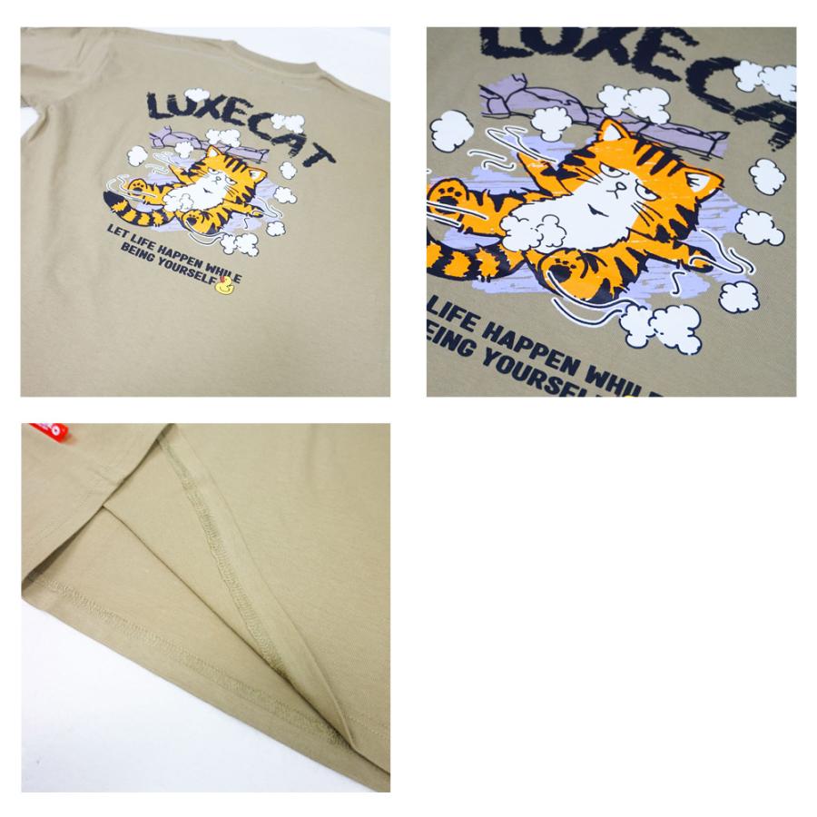 LUXE/R ラグジュ Tシャツ 半袖 メンズ レディース 男女兼用  ネコ プリント クルーネック M L XL 2026夏 コットン ヘビーウェイト | LUXE/R | 03