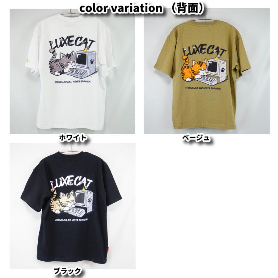 LUXE/R ラグジュ Tシャツ 半袖 メンズ レディース 男女兼用  ネコ パソコン プリント クルーネック M L XL 2026夏 コットン ヘビーウェイト | LUXE/R | 05