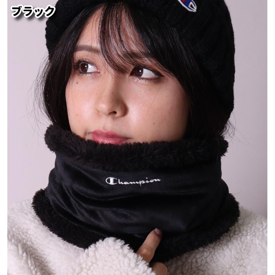 Champion（チャンピオン） ネックウォーマー ボア ベロア ロゴ刺繍